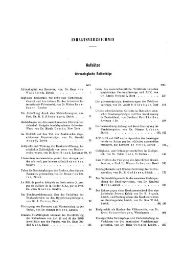 INHALTSVERZEICHNIS Aufsätze