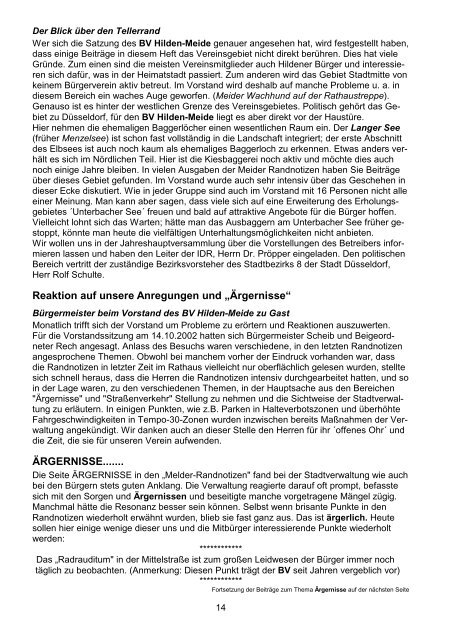 Ausgabe I / 03 März 2003 - Bürgerverein Hilden-Meide eV