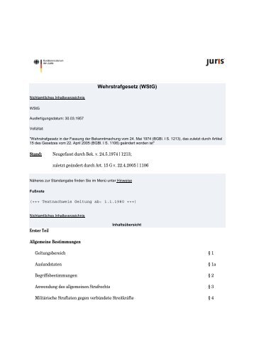 Wehrstrafgesetz (WStG) - ICRC