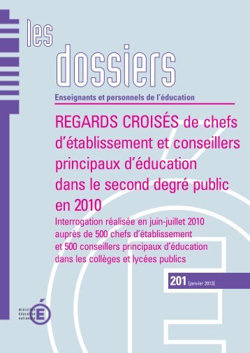 REGARDS CROISÉS de chefs d'établissement et conseillers ...