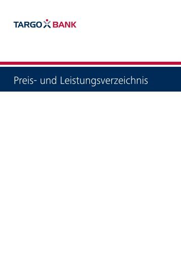 Preis- und Leistungsverzeichnis - Targobank