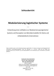 Schlussbericht Modularisierung logistischer Systeme - Die BVL