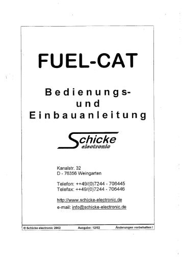 Bedienungsanleitung Fuel Cat.pdf - Comco Ikarus GmbH