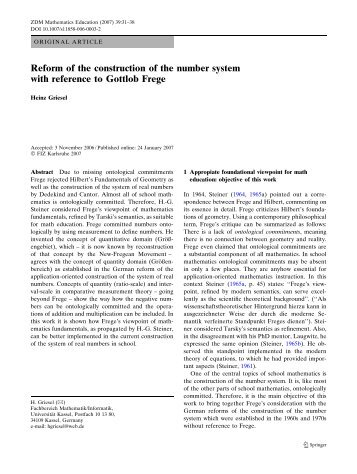 Reform of the construction of the number system with ... - CIMM