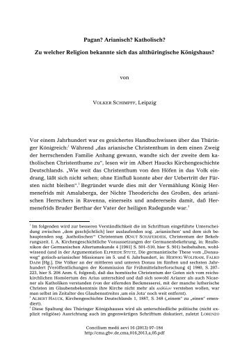 Pagan? Arianisch? Katholisch? - Concilium medii aevi - GBV