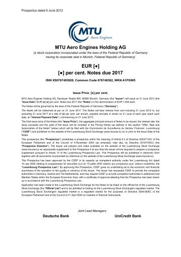 Prospectus .pdf - MTU Aero Engines