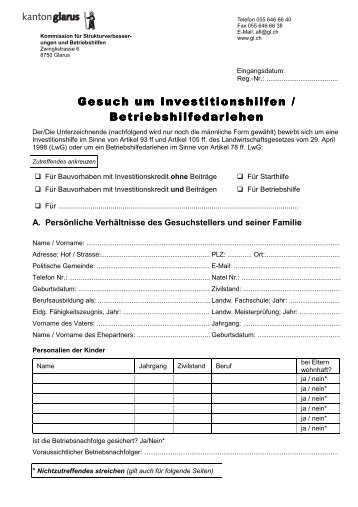 3 Gesuchformular 2011 - Kanton Glarus