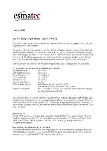 datenblatt Weich-Polyvinylchlorid (Weich-PVC)