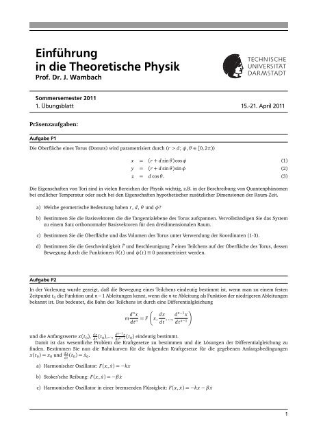 Einführung in die Theoretische Physik