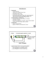 Interaktionen Jetzt: Eingabe - VIS