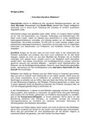 Wolfgang Miller „ Techniken Narrativer Mediation“ Geschichten ...