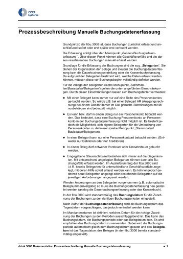 fibu.3000 - Man. Buchungsdatenerf. - COPA Systeme GmbH & Co. KG