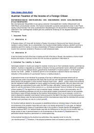 Austrian Taxation of the Income of a Foreign Citizen