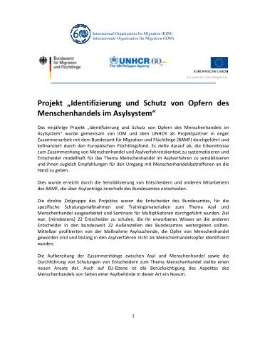 Projekt „Identifizierung und Schutz von Opfern des ...