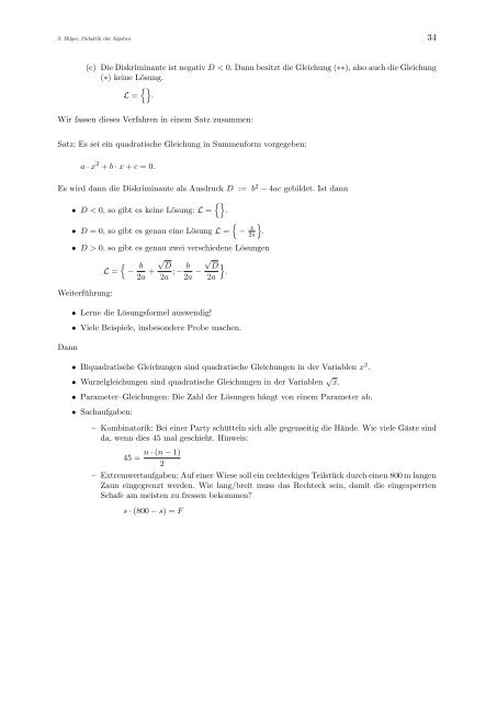 Didaktik der Algebra - Die Seiten der