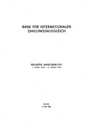 9. Jahresbericht der BIZ - 1939 - Bank for International Settlements