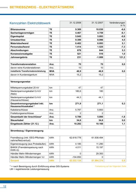 Geschäftsbericht 2008 - Stadtwerke Schifferstadt