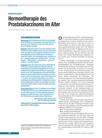 Hormontherapie des Prostatakarzinoms im Alter