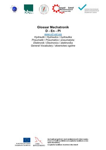 Glossar Mechatronik D - En - PI - bbw Frankfurt Oder