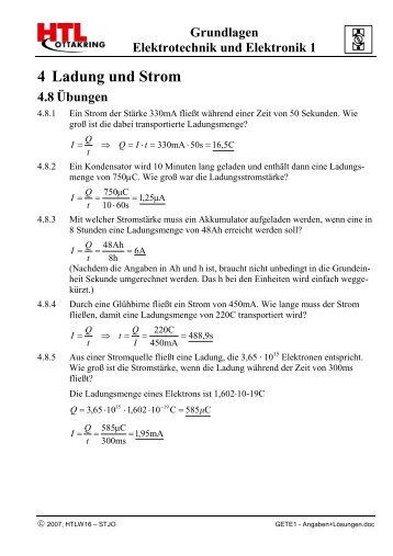 4 Ladung und Strom 4.8 Übungen