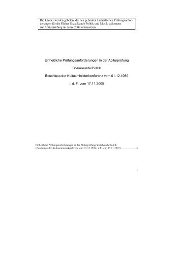 Einheitliche Prüfungsanforderungen in der Abiturprüfung ...