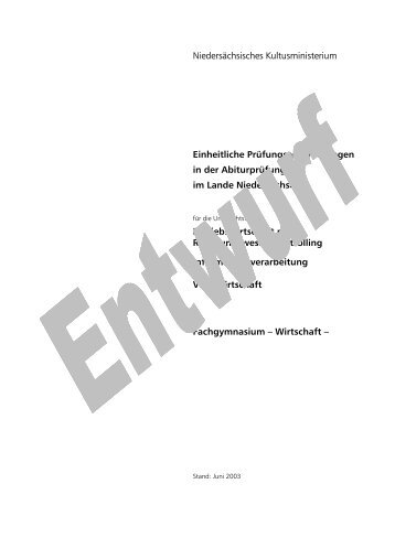 Niedersächsisches Kultusministerium Einheitliche ...