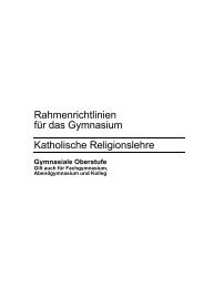 Rahmenrichtlinien für das Gymnasium Katholische Religionslehre