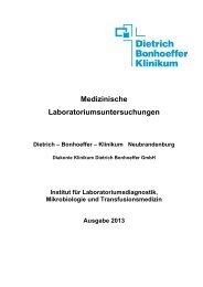 Leistungsverzeichnis - Dietrich Bonhoeffer Klinikum Neubrandenburg