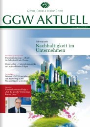 GGW Aktuell Mai 2013 - Gossler, Gobert & Wolters Gruppe
