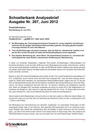 Schoellerbank Analysebrief Ausgabe Nr. 207, Juni 2012