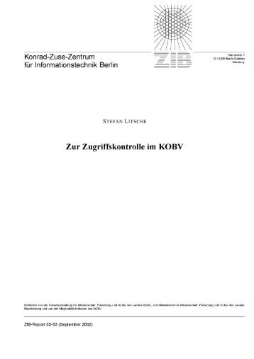 Zur Zugriffskontrolle im KOBV - ZIB