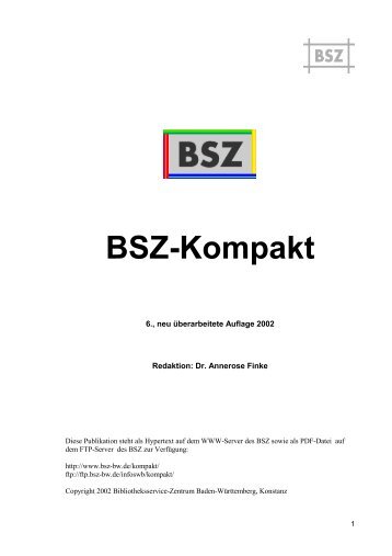 6., neu überarbeitete Auflage 2002 Redaktion: Dr. Annerose Finke