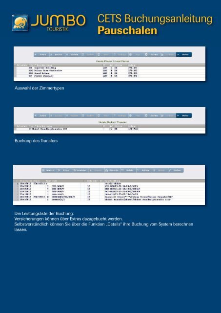 CETS Buchungsanleitung - Jumbo Touristik