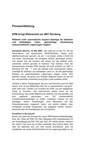 22.05.2006 Neue Duplex Anlage.pdf - EPM Handels AG