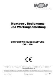 Bedienungsanleitung CWL 180 - Wolf (Schweiz) AG