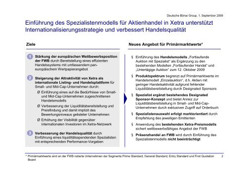 Fortlaufende Auktion mit Spezialist - Deutsche Börse AG