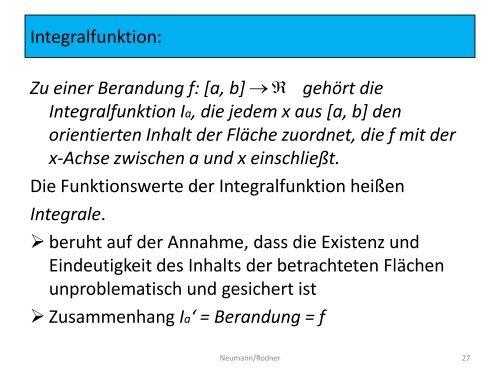 Beispiele, die zur Integralrechnung führen - Mathematik und ihre ...