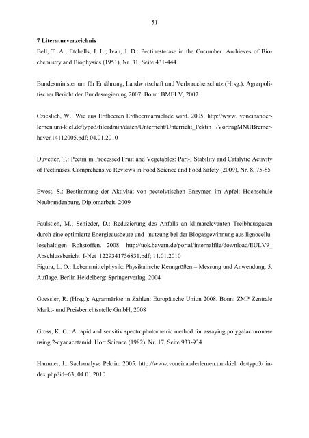 Charakterisierung von pektinolytischen Enzymen der Zuckerrübe