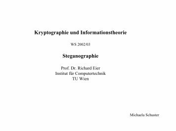 Kryptographie und Informationstheorie Steganographie