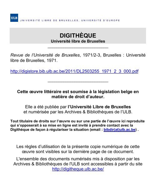 1971 2 3 Universite Libre De Bruxelles