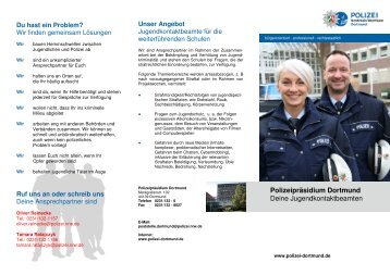 Polizeipräsidium Dortmund Deine Jugendkontaktbeamten