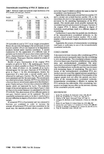 Intramolecular crosslinking of poly(vinyl alcohol)