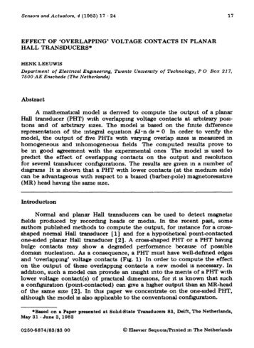 EFFECT OF 'OVERLAPPING' VOLTAGE CONTACTS IN PLANAR ...