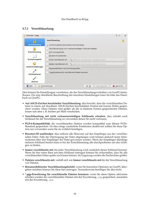 Das Handbuch zu KGpg - KDE Documentation
