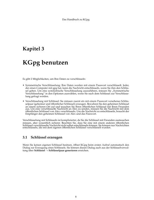 Das Handbuch zu KGpg - KDE Documentation