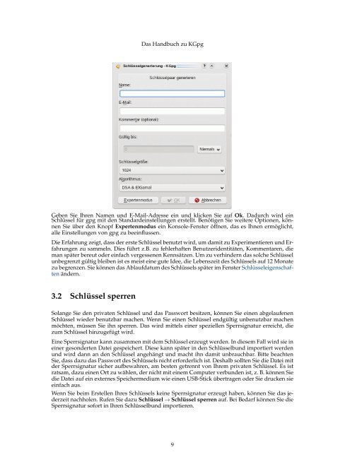 Das Handbuch zu KGpg - KDE Documentation
