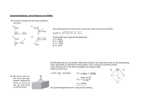 Zusammensetzung und Zerlegung von Kräften