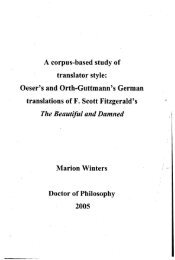 A corpus-based study of translator style: Oeser's and Orth ... - DORAS