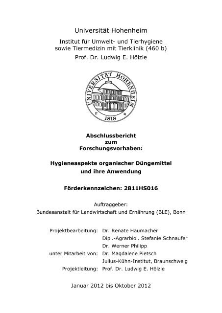 Hygieneaspekte Organischer Dungemittel Und Ihre Anwendung Ble