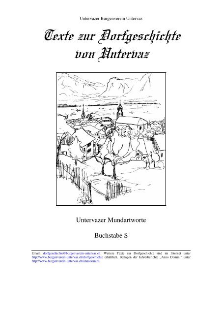 Untervazer Mundart Worte S Pdf Burgenverein Untervaz